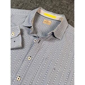 Tommy Bahama Jeans Mens L/G Blue‎ Striped Long Sleeve Button Down Shirt Casual